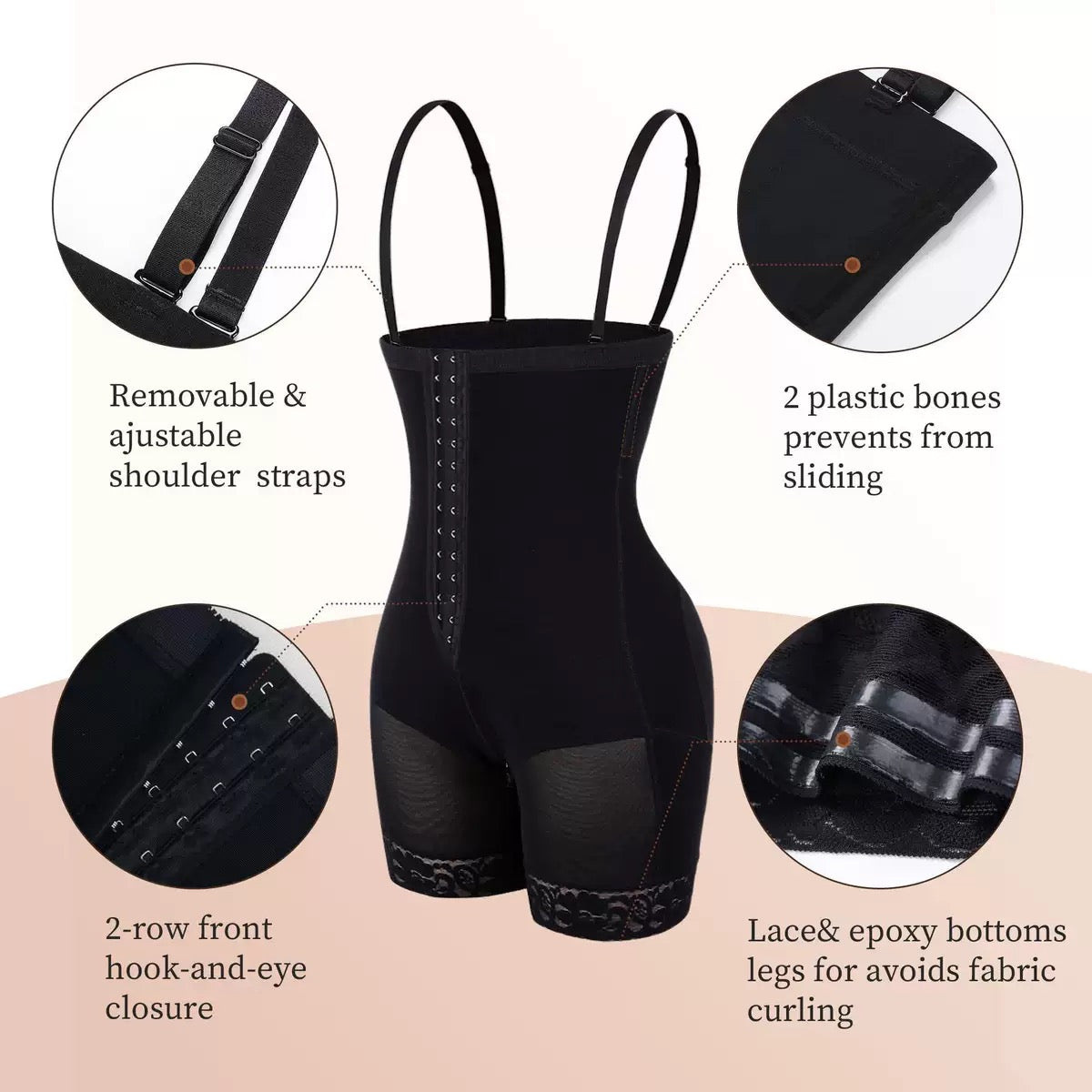 Strapless Body Shaper With Hooks Powernet