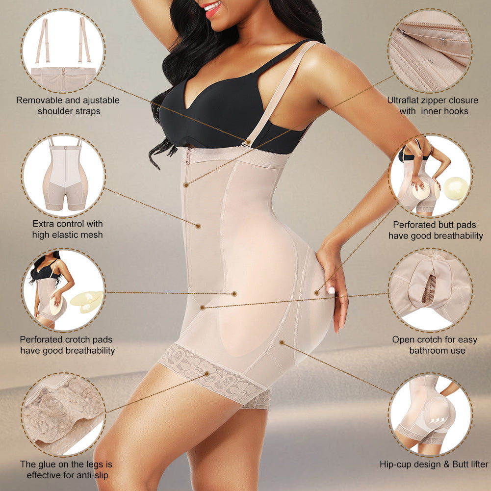 Bulk Widen Padded Body Shaper High Compression With Powernet