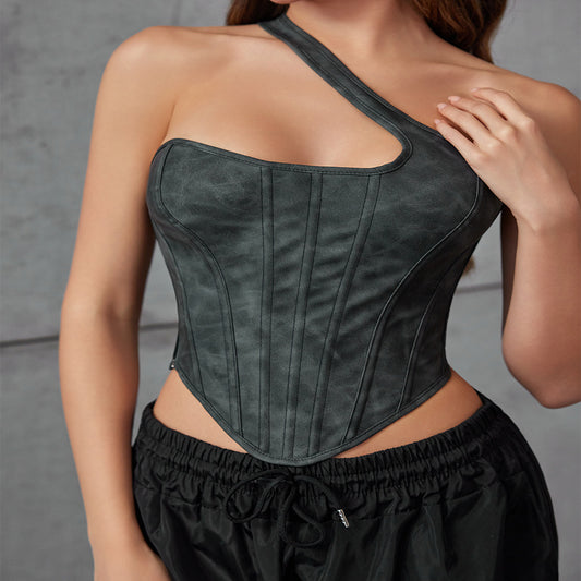 Corset Bustier Backless With Crossbody Strap Back Tank Top