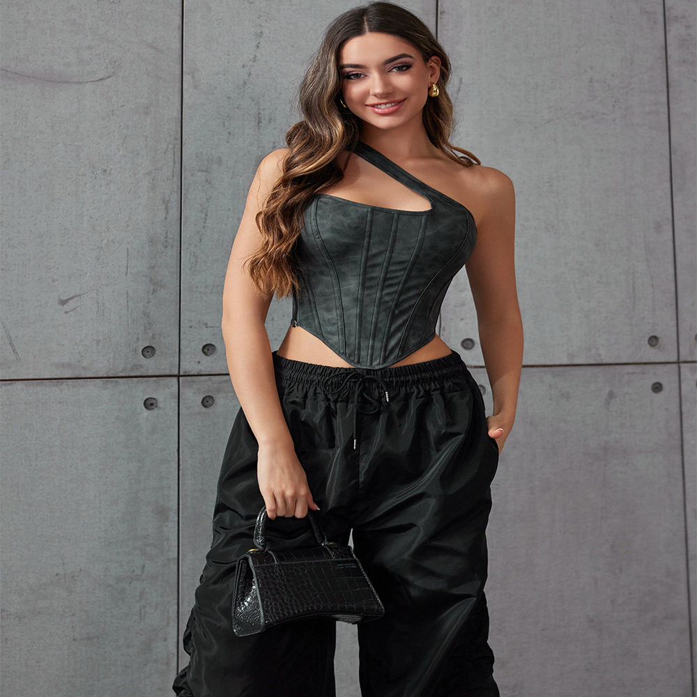 Corset Bustier Backless With Crossbody Strap Back Tank Top